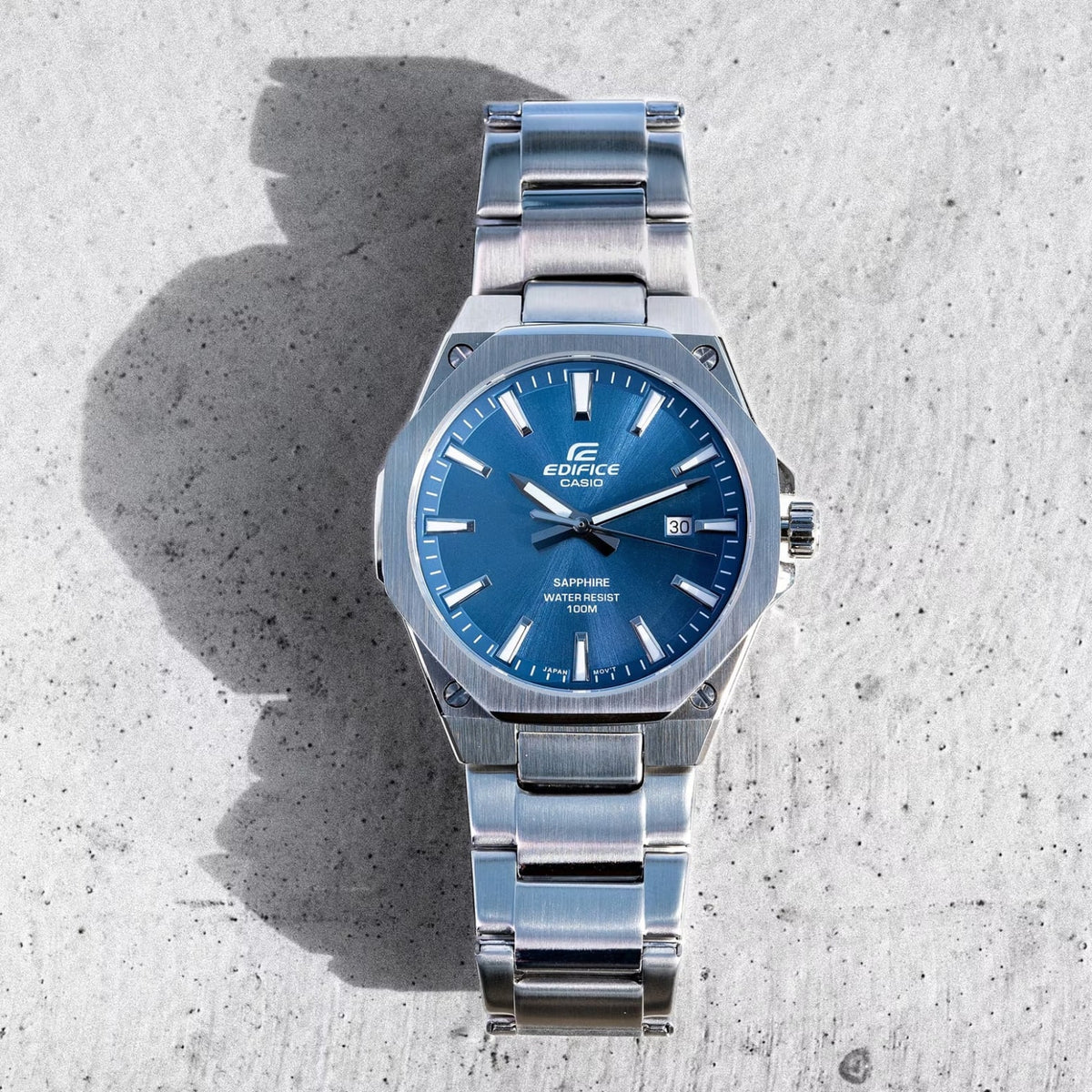 Casio Edifice Blue Dial Sapphire Stainless Steel Slim Watch EFR-S108D-2AVUEF - detail photo 3