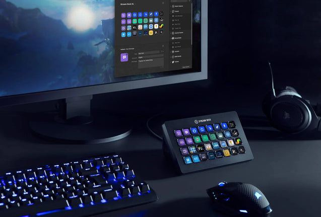 Elgato Stream Deck XL 32 LCD Keys, Adjustable, Unlimited Control black side view