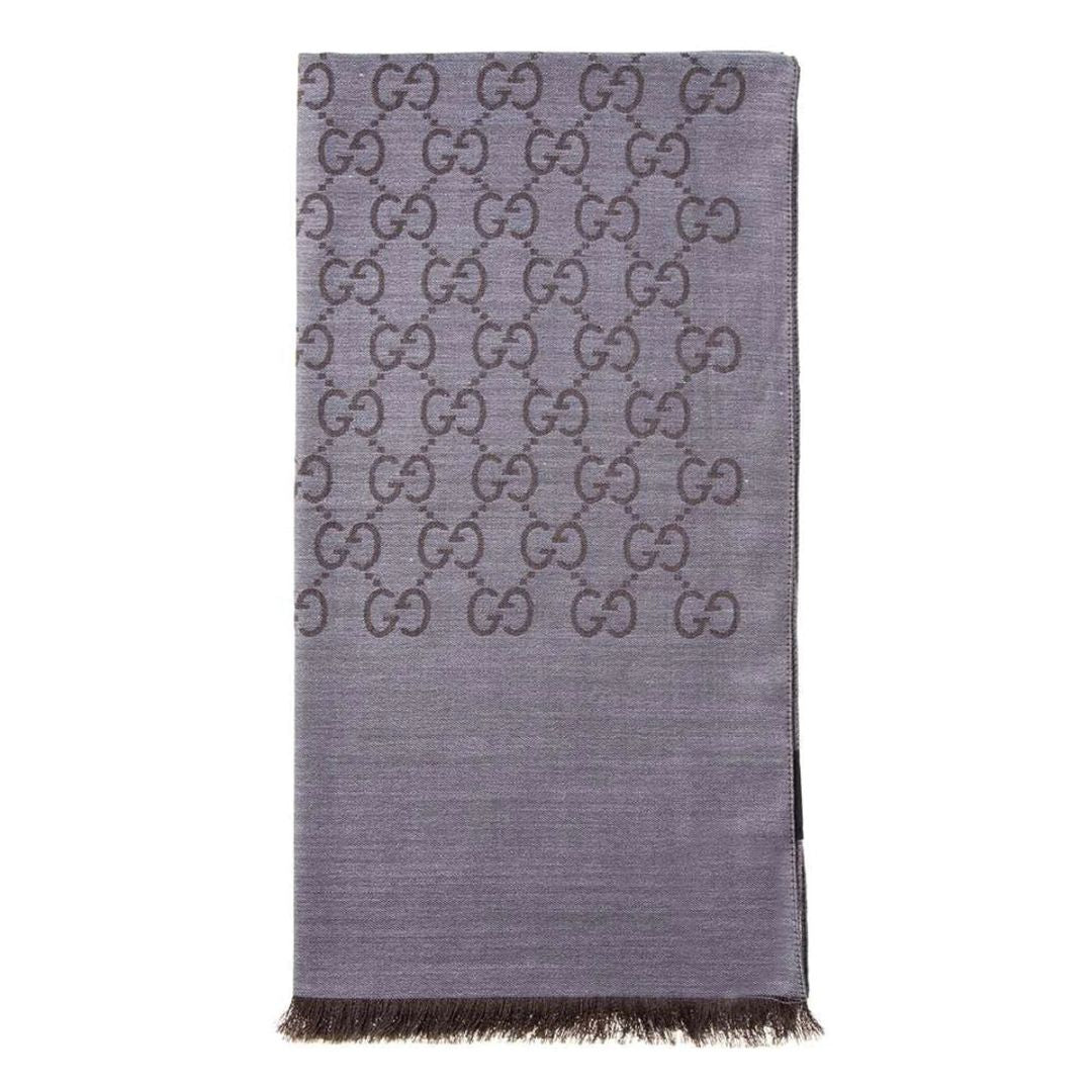 Gucci 165904-3G646-1100 Scarf Anthracite Wool Silk 45 X 180 cm
