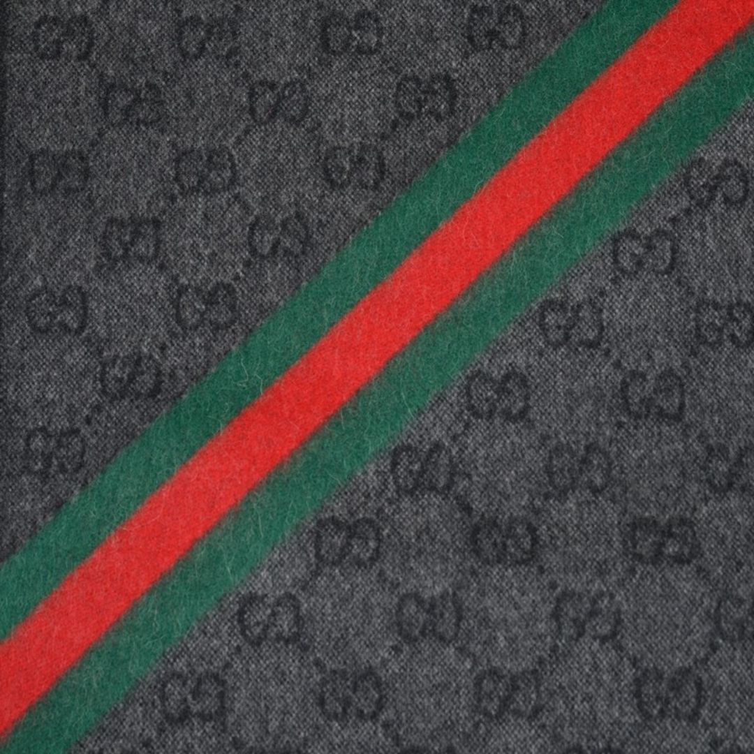 Gucci 570603-3G200-1466 Scarf, Dark Green Wool, 25 x 180 cm