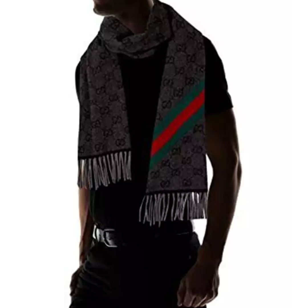 Gucci 570603-3G200-1466 Scarf, Dark Green Wool, 25 x 180 cm