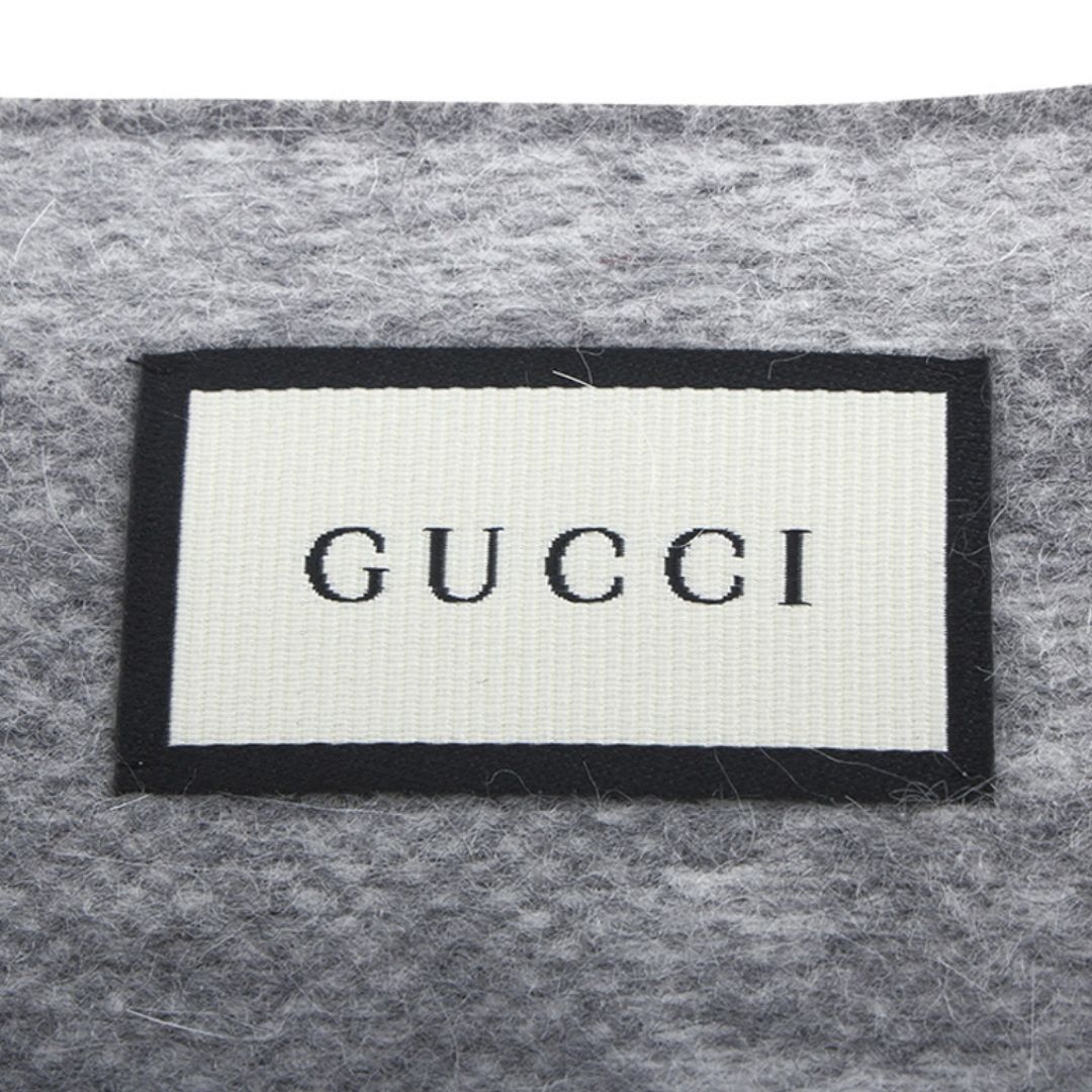 Gucci 570603-3G200-1768 Scarf, Zinc Blue, 25 x 180cm, 100% Wool