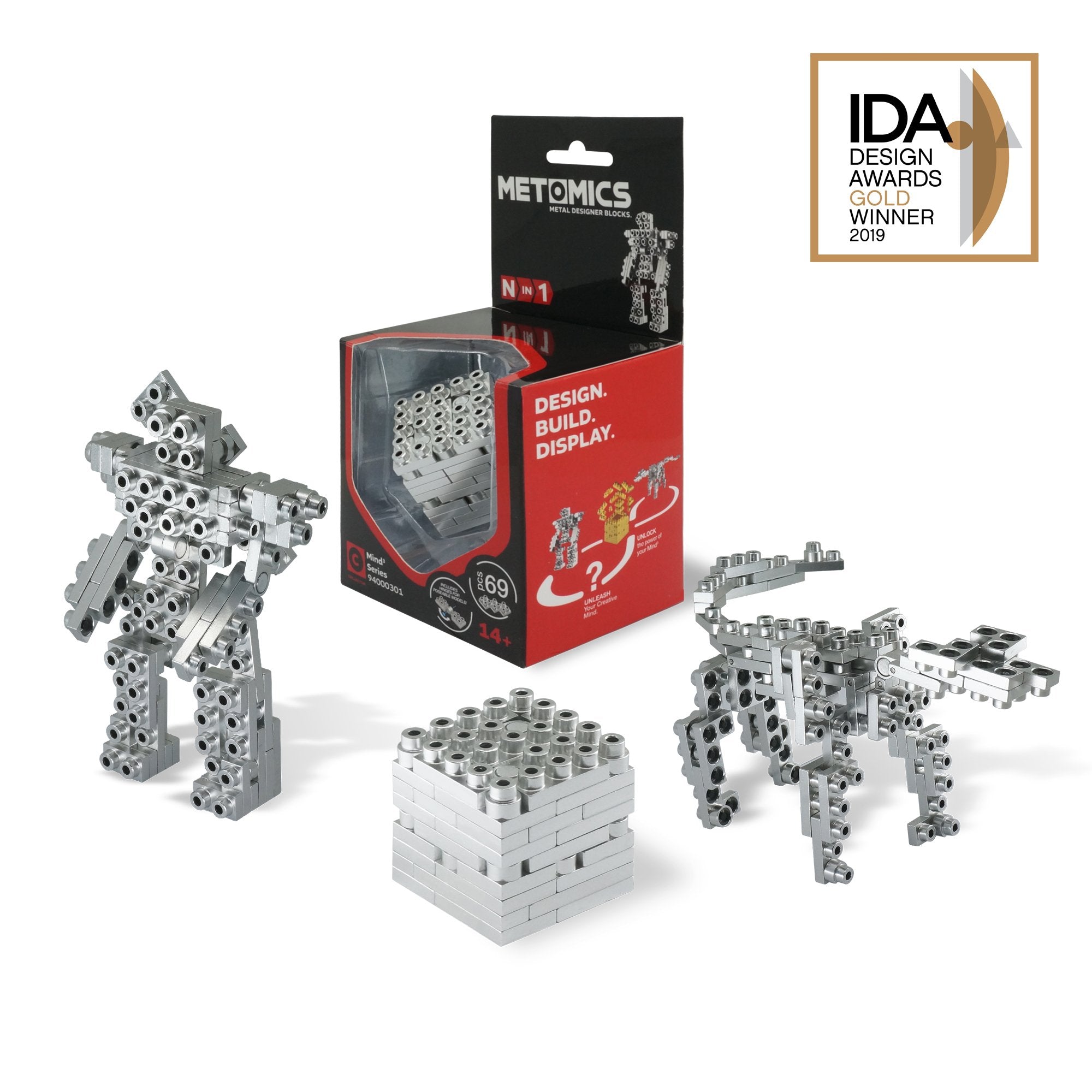 Metomics Block Metomics Mind3 94000301 Construction Puzzle - Space Silver, 69 Pieces ...