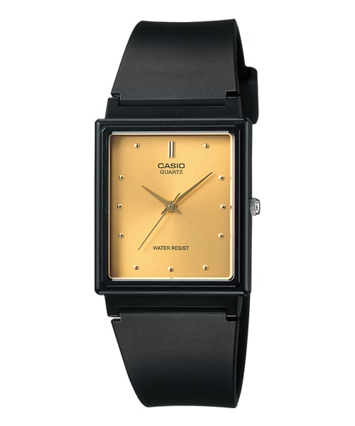 Casio MQ-38-9ADF gold dial front view