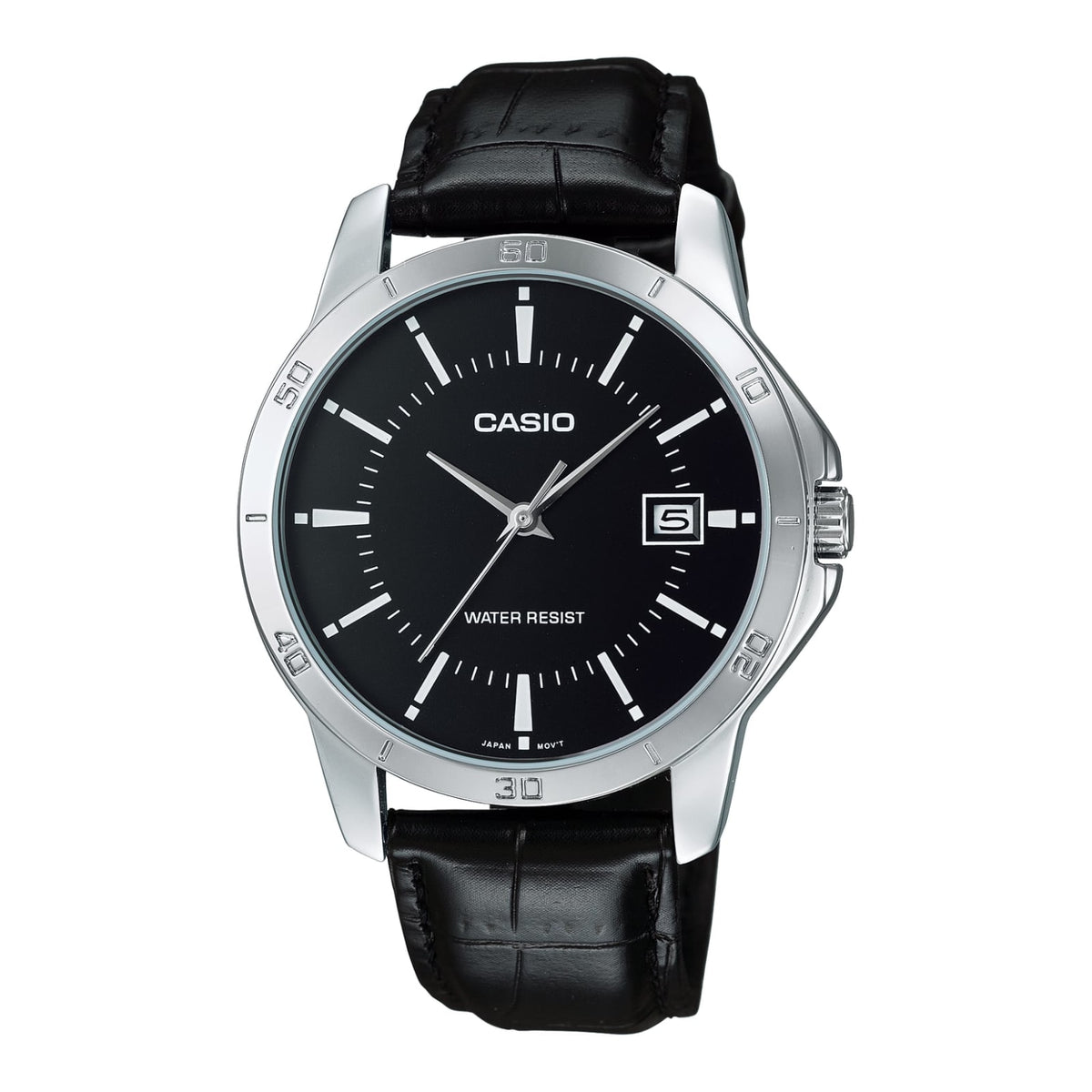 Casio Enticer Black Dial Black Leather Strap Men's Watch MTP-V004L-1AUDF - main product photo