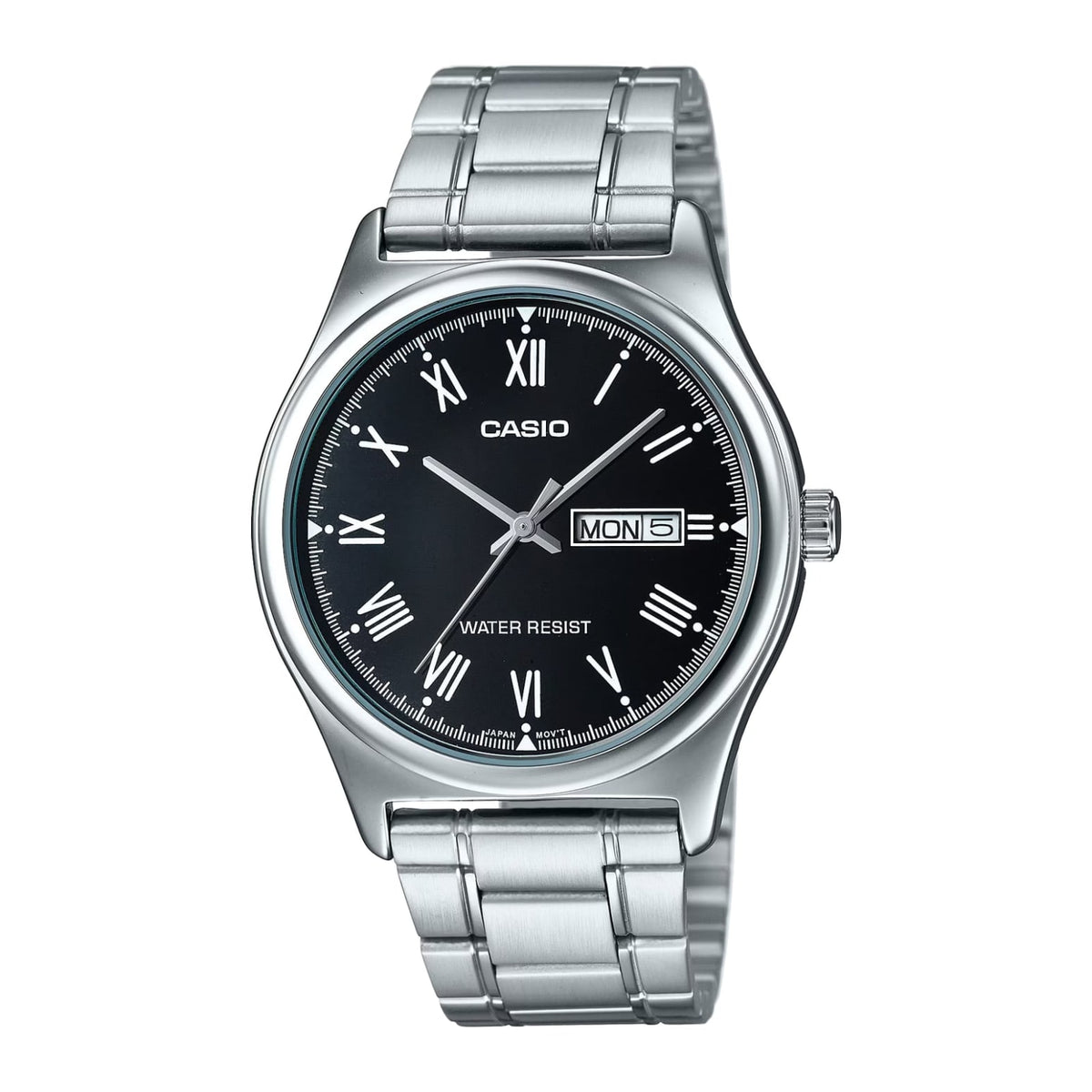 Casio Enticer Black Roman Numeral Dial Stainless Steel Men's Watch MTP-V006D-1BUDF - main product photo