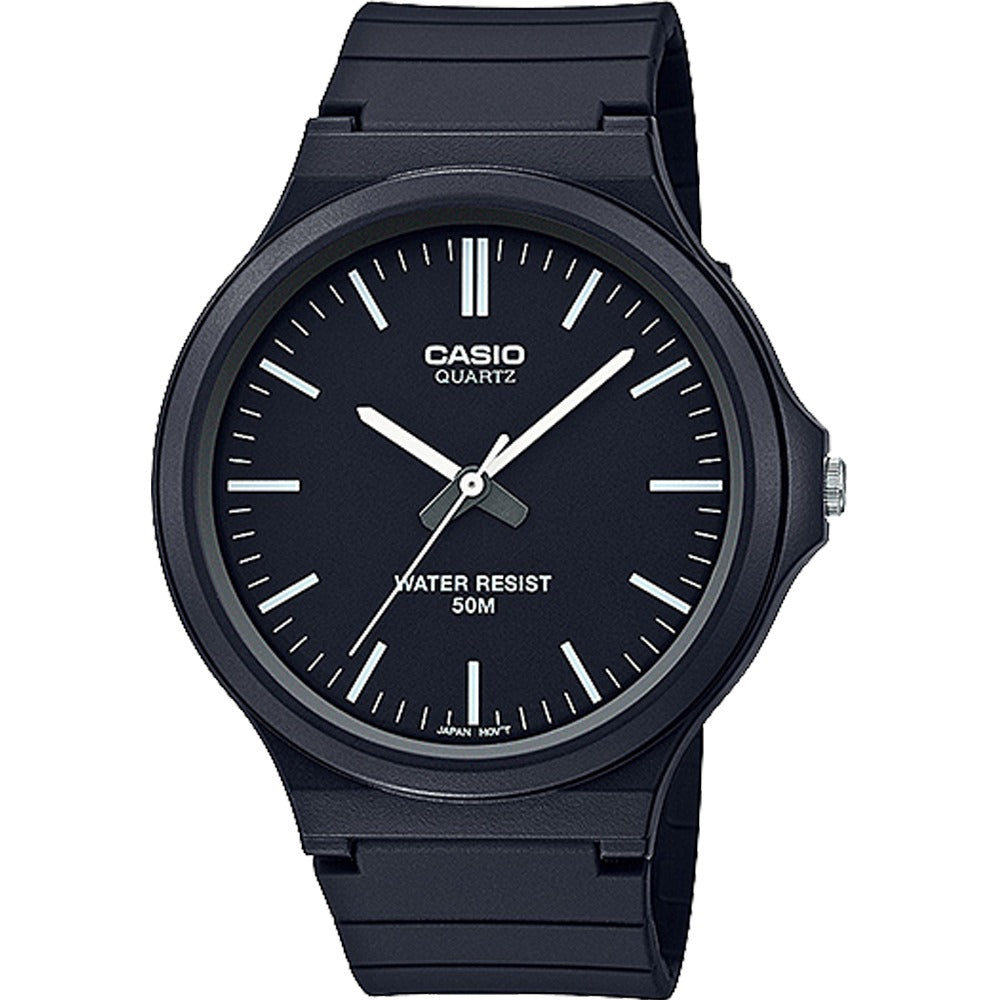 CASIO Men's Core Black Resin Japanese Quartz Fashion Watch #MW-240-1EVDF