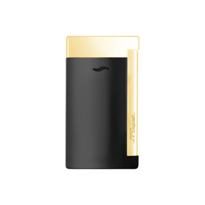 S.T. Dupont 27708 Slim 7 Black & Golden Luxury Lighter front view