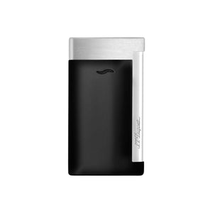 S.T. Dupont Slim 7 Matte Black & Brushed Chrome Luxury Lighter front view