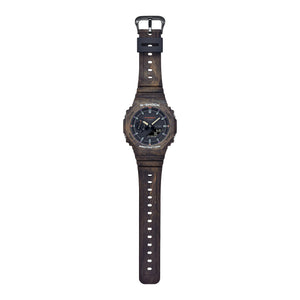 Casio G-Shock GA-2100FR-5AER full length view showing octagonal case and strap