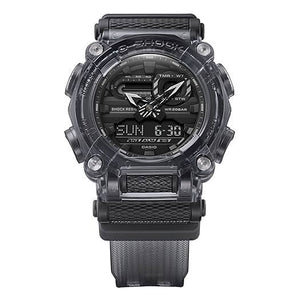 Casio G-Shock GA-900SKE-8AJR front-facing view highlighting the smoke-tinted resin case