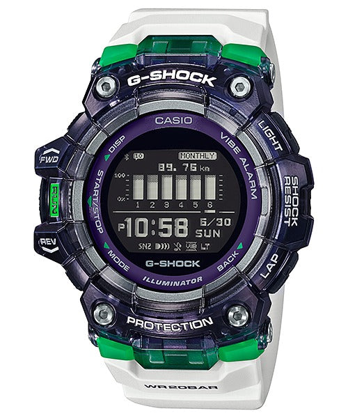 Casio G-Shock GBD-100SM-1A7ER digital fitness watch, front view on white background