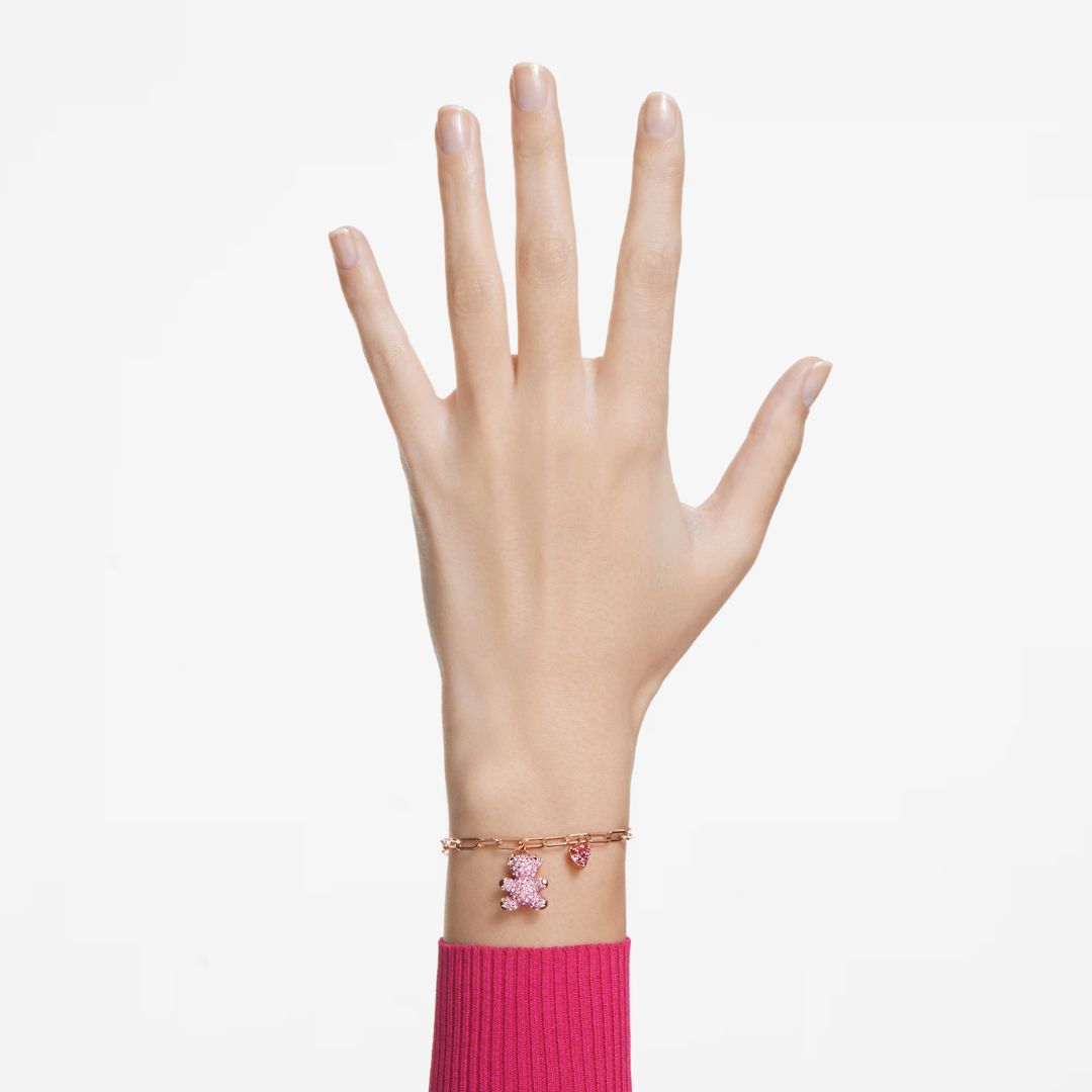 swarovski-5642978-pink-rose-gold-tone-plated-teddy-bracelet-bear