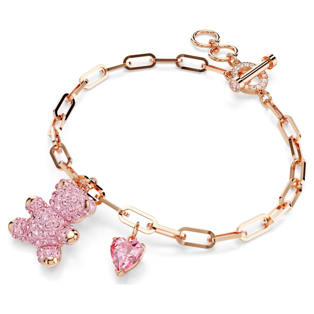 swarovski-5642978-pink-rose-gold-tone-plated-teddy-bracelet-bear