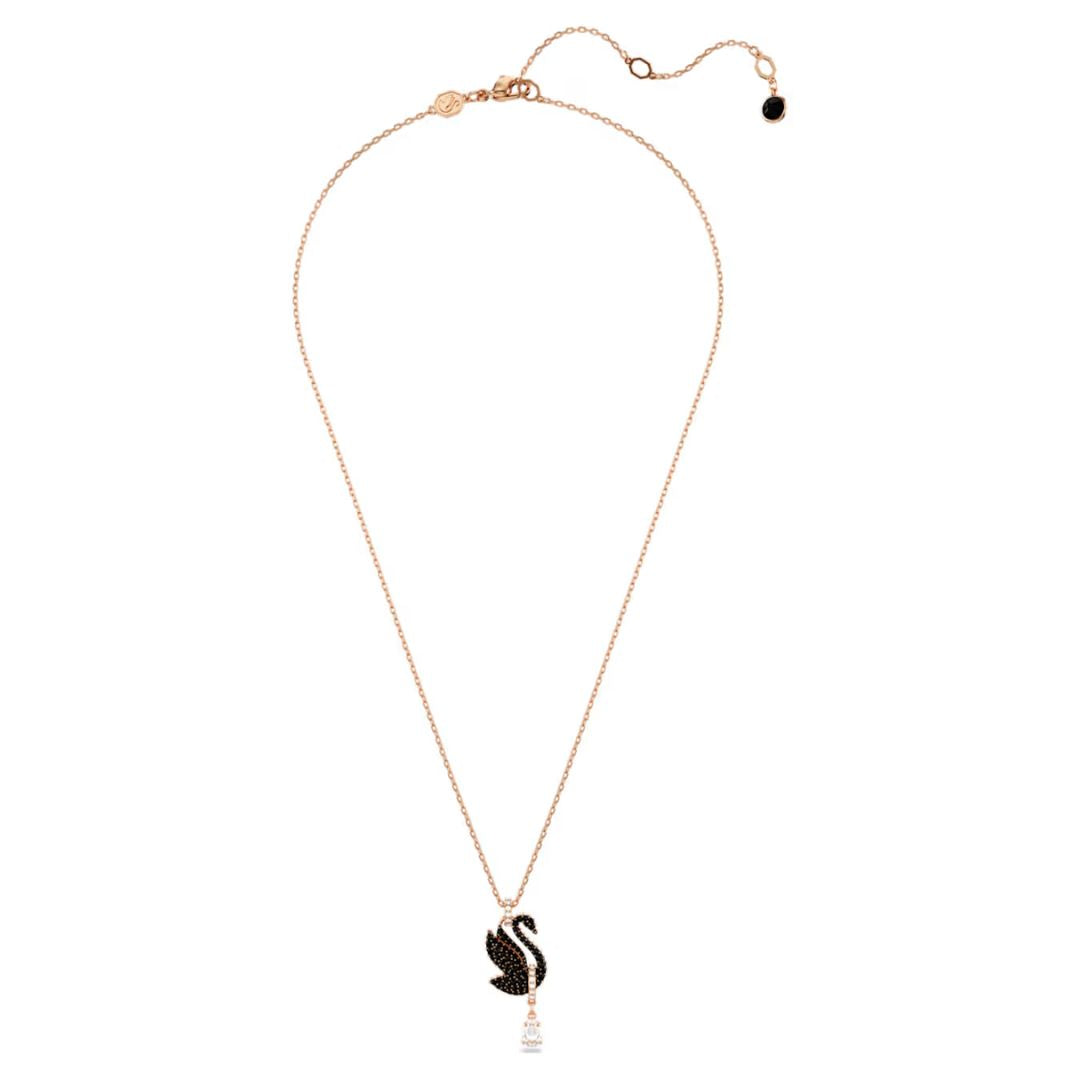 swarovski-5678045-black-rose-gold-tone-plated-swan-pendant-swan