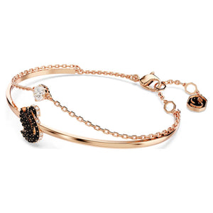 swarovski-5678048-size-m-swan-black-rose-gold-tone-plated-swan-bangle