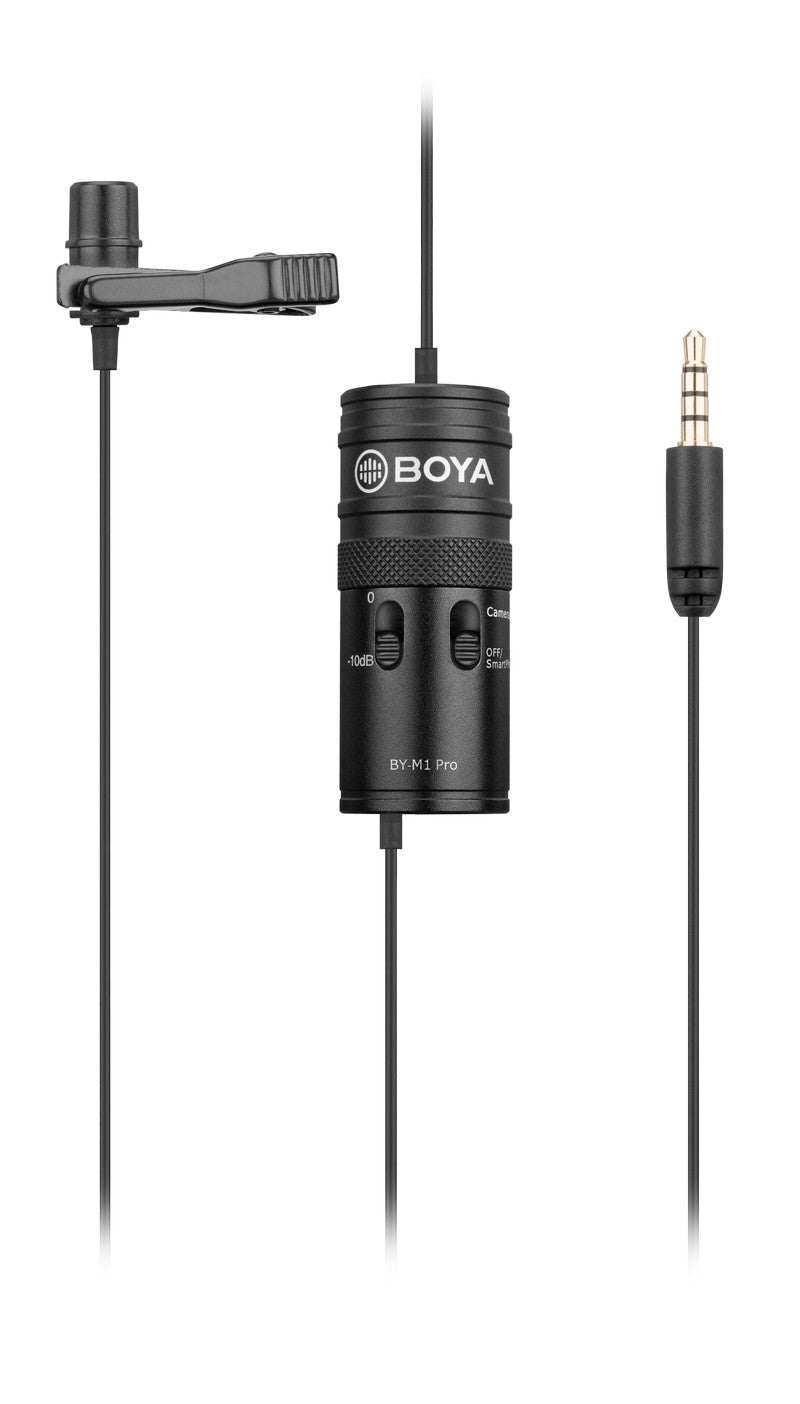 BOYA BY-M1 Pro universal lavalier microphone-compatible with PC smartphones camera audio recorders clip-on mic without foam windscreen
