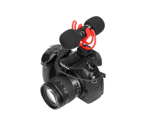 GadgetiCloud BOYA BY-MM1 PRO Dual-Capsule Condenser Microphone with anti-shock mount applications interviews vlogger application DSLRs Camera