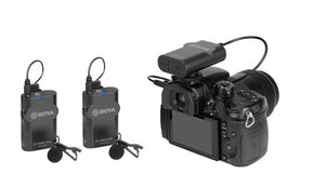GadgetiCloud BOYA BY-WM4 Pro Dual-Channel Digital Wireless Microphone for camera smartphone filming hands free mic application with DSLRs