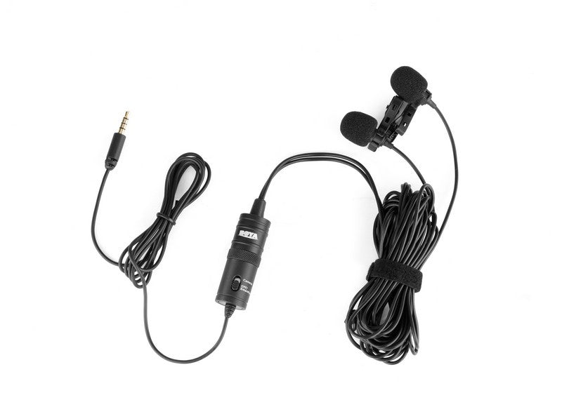 GadgetiCloud BOYA Lavalier microphones dual omni-directional mic application mobile phone smartphone long cable