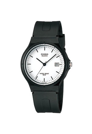 CASIO Unisex Black Resin Quartz Watch with White Dial #MW-59-7EVDF