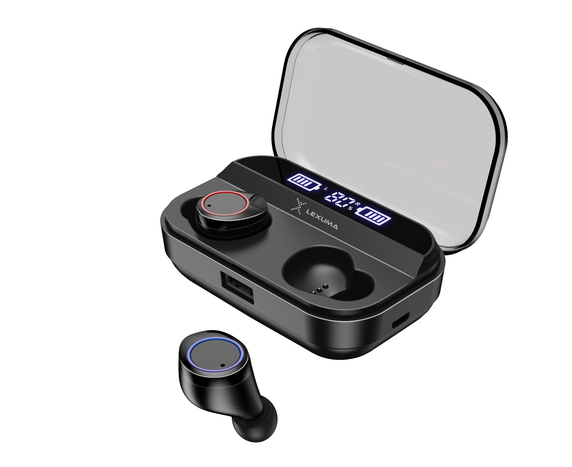 Lexuma XBud-Z True Wireless In-Ear Bluetooth with IPX7 Water Proof Sports Earbuds [With 2600 mAh Charging Case] - GadgetiCloud
