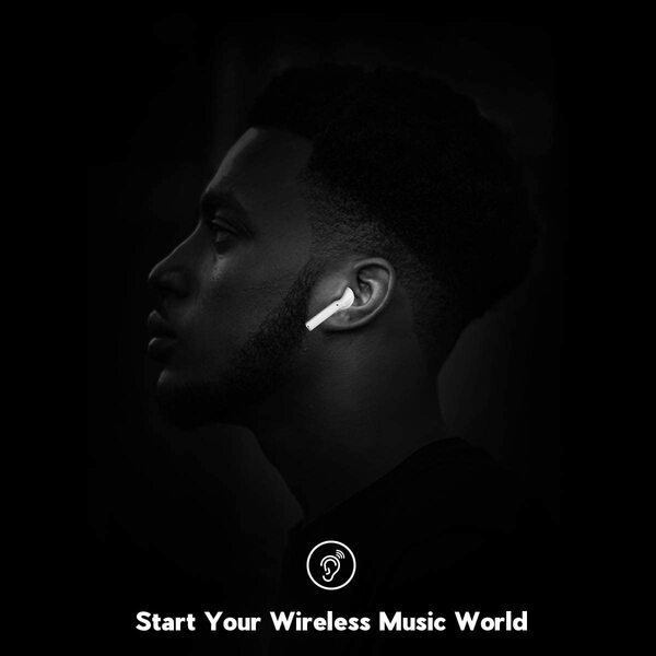 Wireless Earbuds, your true Bluetooth 5.0 stereo wireless headset, with charging case and built-in microphone, suitable for mobile phone/sports/gym/work, mini Hi-Fi in-ear stereo waterproof earphones