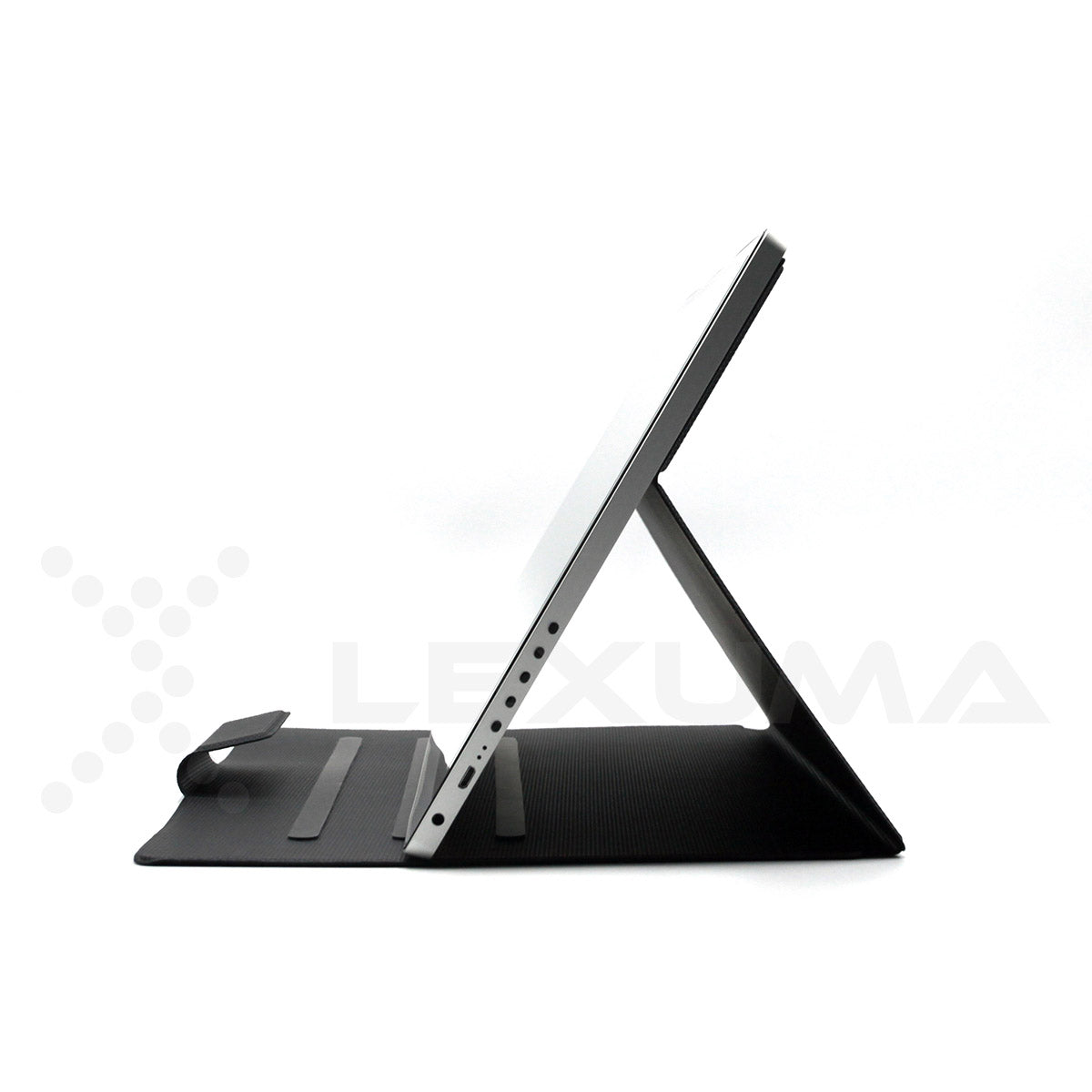 GadgetiCloud Lexuma XScreen Portable Monitor with 4K UHD touch screen perfect for dual monitor setting best portable monitor for watching video Netflix side view navigation