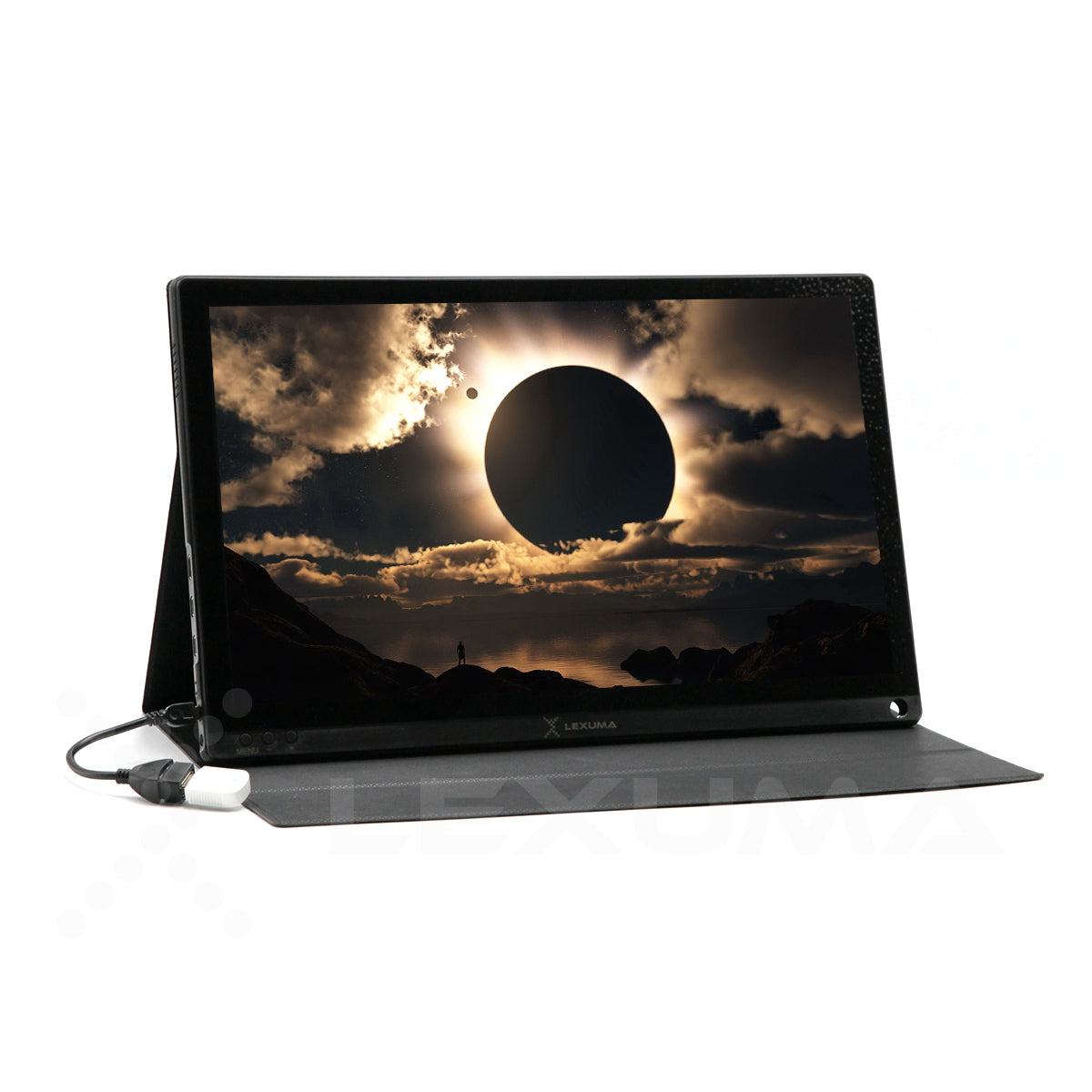 GadgetiCloud Lexuma XScreen Duo Portable Monitor with touch screen wireless connection Type-C HDMI connection 8000mAh built-in battery 15.6 inch 1920x1080 full HD IPS screen mobile phone connection VESA mount standard for working switch online learning 