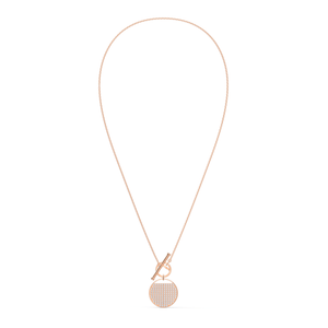 SWAROVSKI Ginger T Bar Necklace - White & Rose Gold Tone Plated #5567529