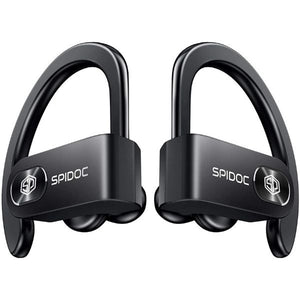 Spidoc Wireless Bluetooth Earbuds, with built-in microphone and charging case, Bluetooth 5.0 deep bass HiFi stereo in-ear true wireless headset, auto-pairing Bluetooth headphones binaural call earphones
