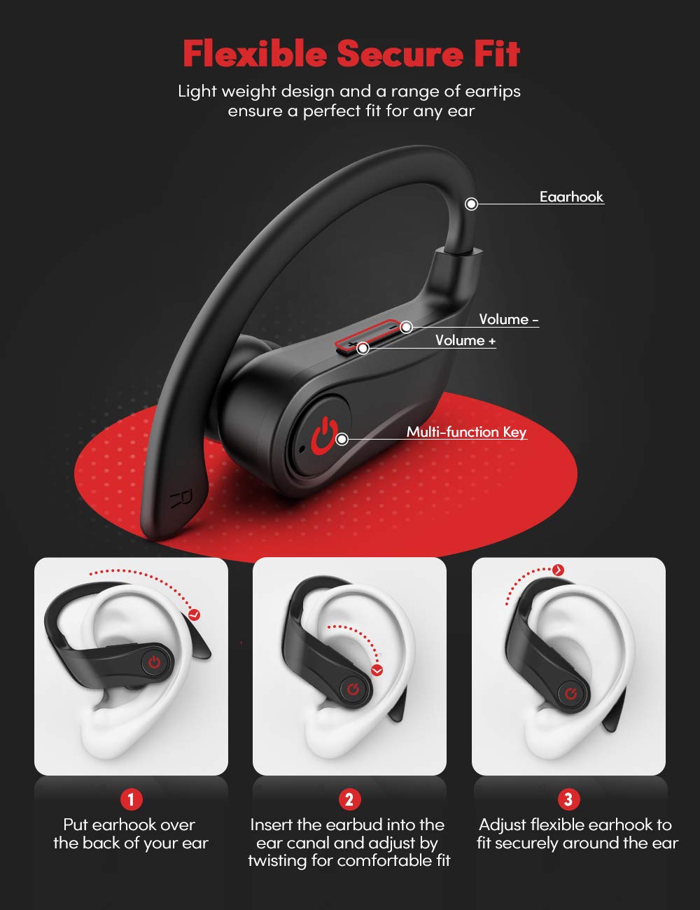 PowerHBQ True Wireless Bluetooth Sports Earbuds [With Charging Case] - GadgetiCloud