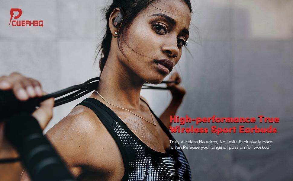 PowerHBQ True Wireless Bluetooth Sports Earbuds [With Charging Case] - GadgetiCloud