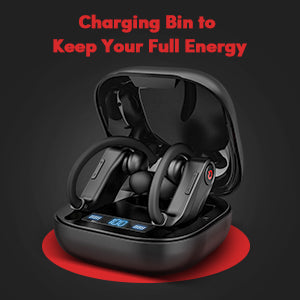 PowerHBQ True Wireless Bluetooth Sports Earbuds [With Charging Case] - GadgetiCloud
