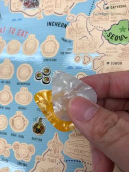 GadgetiCloud korea travel scratch map 韓國刮刮地圖 刮刮樂 korean stationery special scratch pick