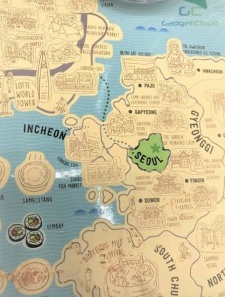 GadgetiCloud korea travel scratch map 韓國刮刮地圖 刮刮樂 korean stationery 