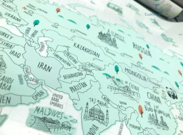 GadgetiCloud world scratch travel map 世界刮刮地圖 刮刮樂 countries on map