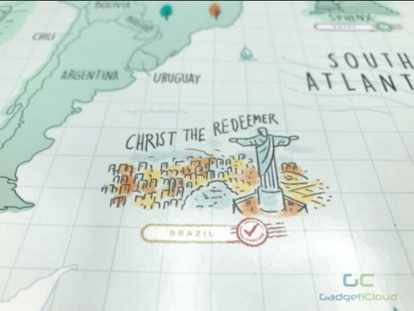 GadgetiCloud world scratch travel map 世界刮刮地圖 刮刮樂 scratch off landmarks
